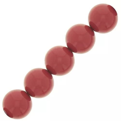 Perles rondes nacrées Preciosa - Round Pearl Maxima 5 mm - Cranberry x25