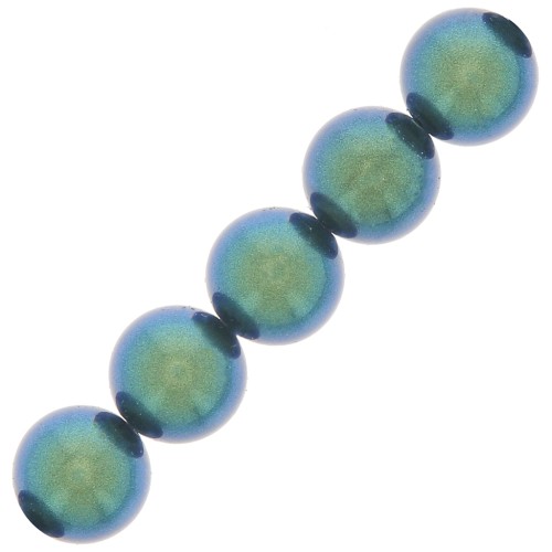 Perles rondes nacrées Preciosa - Round Pearl Maxima 5 mm - Pearlescent Peacock x25