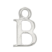 Breloque lettre alphabet 13.5 mm avec anneau fermé - B - Rhodié x1|raw }}