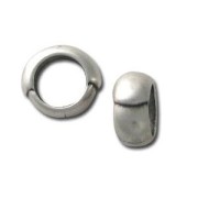 Poussoir pour cuir Regaliz 15x8 mm Placage Argent fin vieilli x1