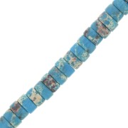 Perles rondelles Heishi - Régalite teintée 6x3 mm - Bleu x20|raw }}