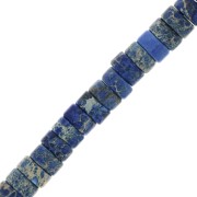 Perles rondelles Heishi - Régalite teintée 6x3 mm - Bleu foncé x20|raw }}