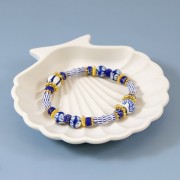 Perles rondelles Heishi - Régalite teintée 6x3 mm - Bleu foncé x20