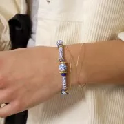 Perles rondelles Heishi - Régalite teintée 6x3 mm - Bleu foncé x20