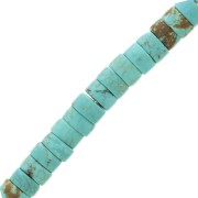 Perles rondelles Heishi - Régalite teintée 6x3 mm - Turquoise x20