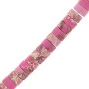 Perles rondelles Heishi - Régalite teintée 6x3 mm - Rose x20