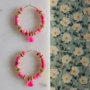 Perles rondelles Heishi - Régalite teintée 6x3 mm - Rose x20