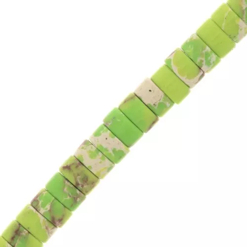 Perles Heishi rondelles - Régalite teintée 6x3 mm - Vert clair x20
