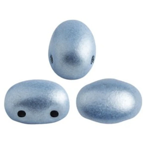 Perles en verre Samos® par Puca® 7x5 mm - Light Blue Metallic Mat x10g