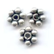 Perles rondelles fleur 3 mm en Argent 925 x25