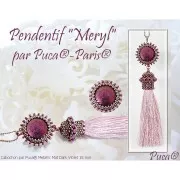 Cabochon rond en verre par Puca® 18 mm - Purple Metallic Mat x1