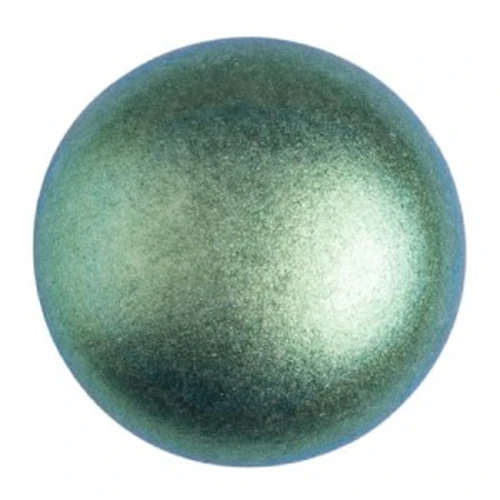 Cabochon rond en verre par Puca® 25 mm - Green Turquoise Metallic Mat x1