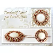 Cabochon rond en verre par Puca® 25 mm - Green Turquoise Metallic Mat x1