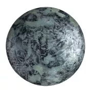 Cabochon rond en verre par Puca® 25 mm - Metallic Mat Old Silver Spotted x1
