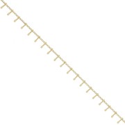 Chaîne Fantaisie maille gourmette et barres 6.3 mm Acier inoxydable 304L Doré x1m|raw }}