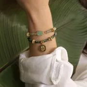 Perles rondelles forme fleur 10 mm - Doré à l'or fin x6