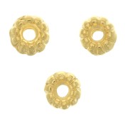 Perles rondelles travaillées 5 mm - Doré à l'or fin x5|raw }}