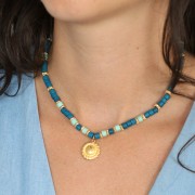 Perles rondelles travaillées 5 mm - Doré à l'or fin x5