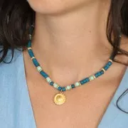 Perles rondelles travaillées 5 mm - Doré à l'or fin x5