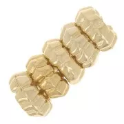 Perles rondelles travaillées 5 mm - Doré à l'or fin x5