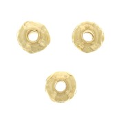 Perles rondelles irrégulières travaillées 5 mm - Doré à l'or fin x5|raw }}