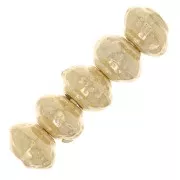 Perles rondelles irrégulières travaillées 5 mm - Doré à l'or fin x5