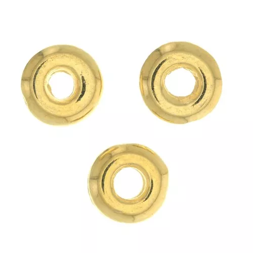 Perles rondelles 5 mm - Doré à l'or fin x5