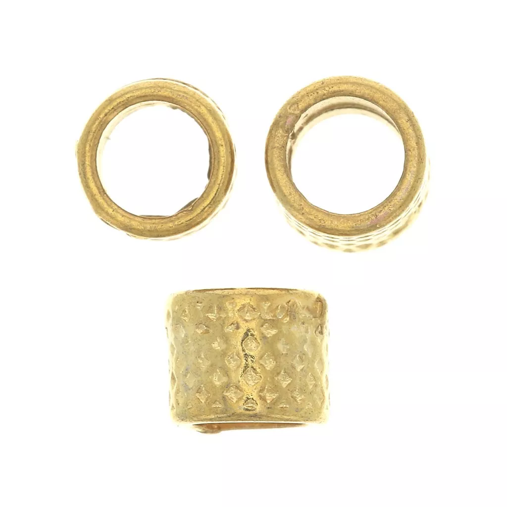 Lot De 25 Perles Haltères 5x4 Mm En Laiton Argenté Doré - Pour Création De Bijoux, Neuf, Origine Chine