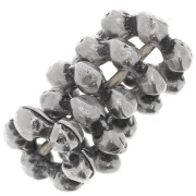 Perles rondelles forme fleur 6.5x7 mm - Argenté vieilli x5