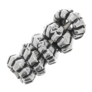 Perles rondelles travaillées 5 mm - Argenté vieilli x5