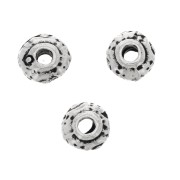 Perles rondelles irrégulières travaillées 5 mm - Argenté vieilli x5|raw }}