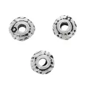 Perles rondelles irrégulières travaillées 5 mm - Argenté vieilli x5