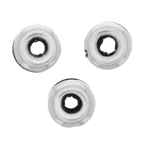 Perles rondelles 5 mm - Argenté vieilli x5