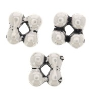 Perles rondelles forme fleur 7 mm - Argenté vieilli x6|raw }}