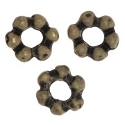 Perles rondelles forme fleur 6 mm - Bronze x5