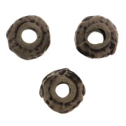 Perles rondelles irrégulières travaillées 5 mm - Bronze x5|raw }}
