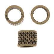 Perles tubes travaillées 5x4 mm - Bronze x5