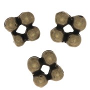 Perles rondelles forme fleur 7 mm - Bronze x6