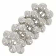 Perles rondelles fleur 6 pétales - 10 mm - Argenté vieilli x6