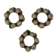 Perles rondelles fleur 6x3 mm - Bronze x10|raw }}