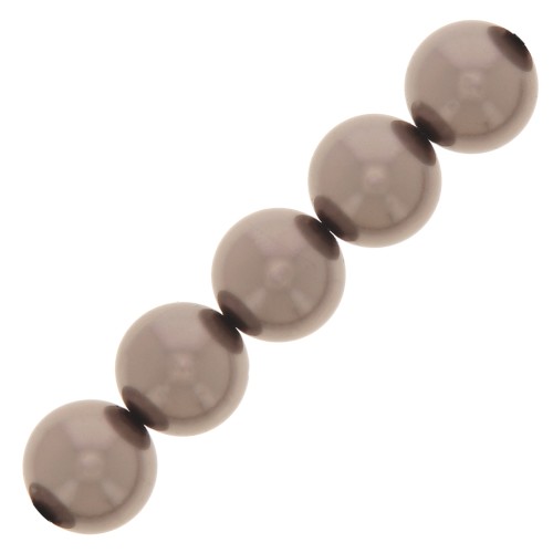 Perles rondes nacrées Preciosa - Round Pearl Maxima 10 mm - Dark Grey x5