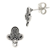 Clous d'oreilles cactus 12x10 mm avec anneau fermé - Argenté vieilli x2