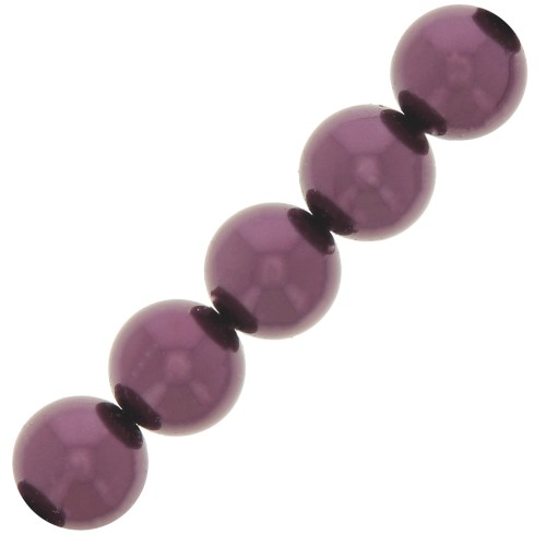 Perles rondes nacrées Preciosa - Round Pearl Maxima 6 mm - Light Burgundy x20
