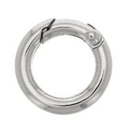Fermoir rond mousqueton 20 mm - Rhodié x1|raw }}