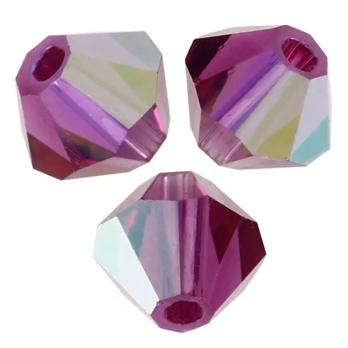Perles toupies Preciosa - Rondelle Bead 3 mm - Fuchsia AB x30