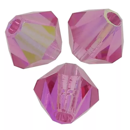 Perles toupies Preciosa - Rondelle Bead 3 mm - Rose AB x30