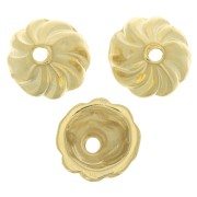 Coupelles striées 11 mm - Doré à l'or fin x6|raw }}