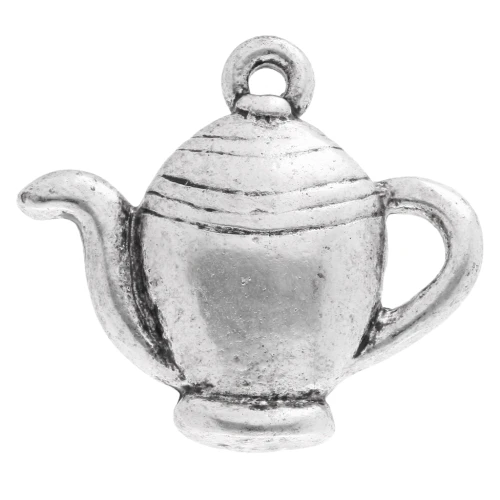 Breloque théière 20x22 mm - Argenté vieilli x1