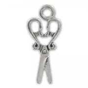 Breloque ciseaux 29 mm argenté vieilli x1
