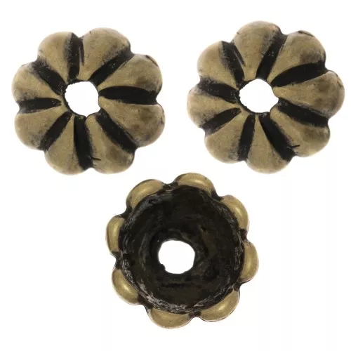 Coupelles striées 9 mm - Bronze x6